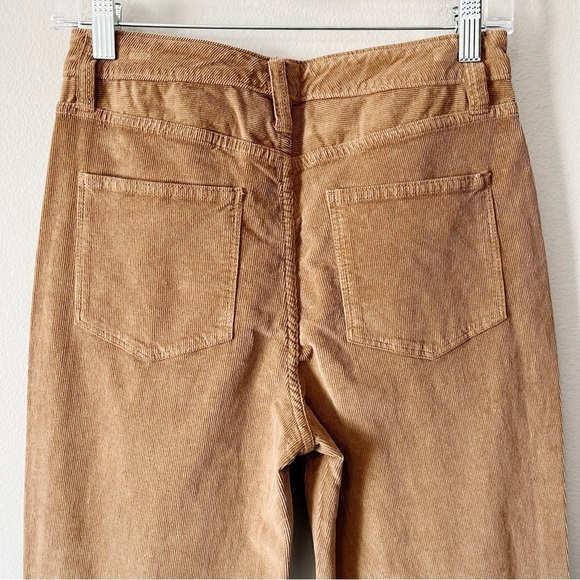 Faherty NWT Stretch Cord Julianne Patch Pocket Brown Straight Leg Pants Size 27 - Picture 8 of 11